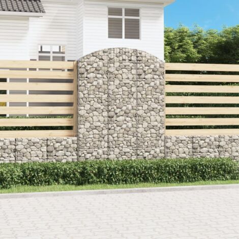 Arched Gabion Basket 150x30x200/220 cm Galvanised Iron vidaXL