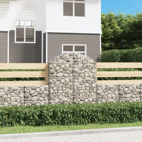 Arched Gabion Basket 100x30x120/140 cm Galvanised Iron vidaXL