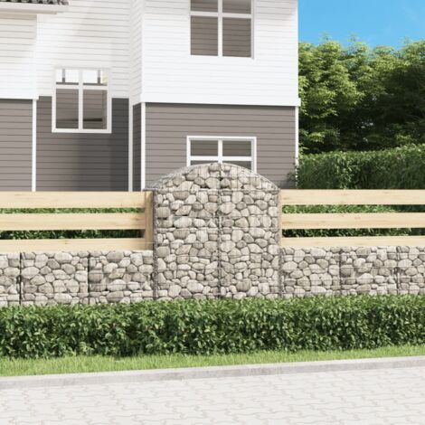 Arched Gabion Basket 100x50x120/140 cm Galvanised Iron vidaXL
