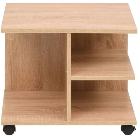 Rolling Shelf 50x35x42 cm Oak vidaXL