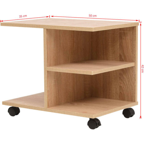 Rolling Shelf 50x35x42 cm Oak vidaXL