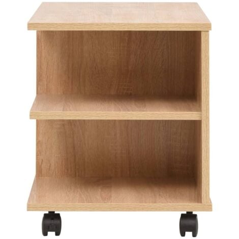 Rolling Shelf 50x35x42 cm Oak vidaXL