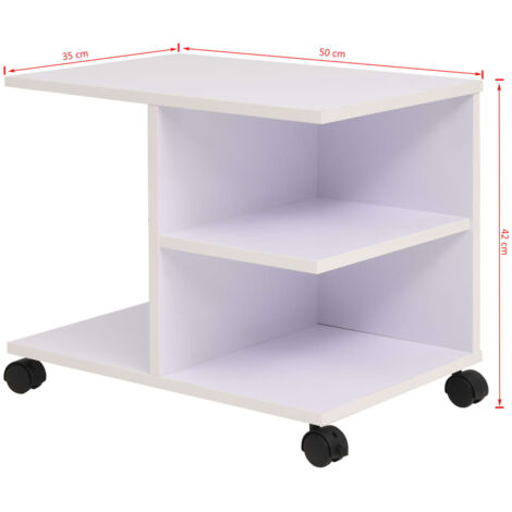 Rolling Shelf 50x35x42 cm White vidaXL