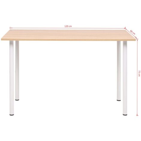 Dining Table 120x60x73 cm Oak and White vidaXL