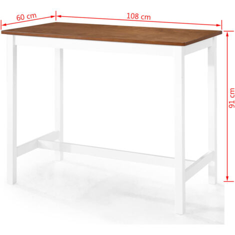 Bar Table and Stool Set 5 Pieces Solid Wood vidaXL