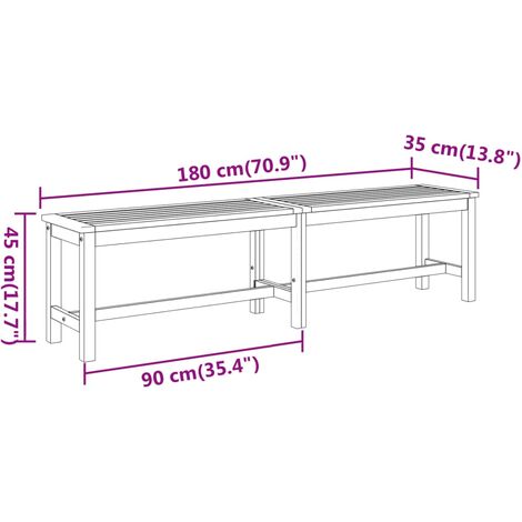 Garden Bench 180x35x45 cm Solid Wood Acacia vidaXL