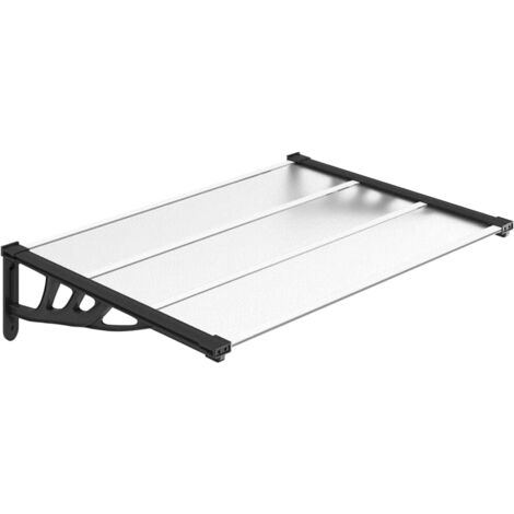Door Canopy Black and Transparent 122x90 cm Polycarbonate vidaXL