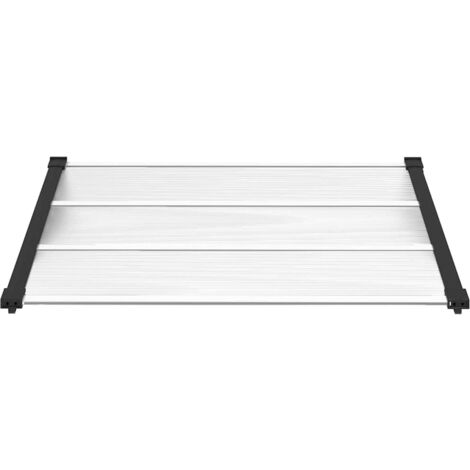 Door Canopy Black and Transparent 122x90 cm Polycarbonate vidaXL