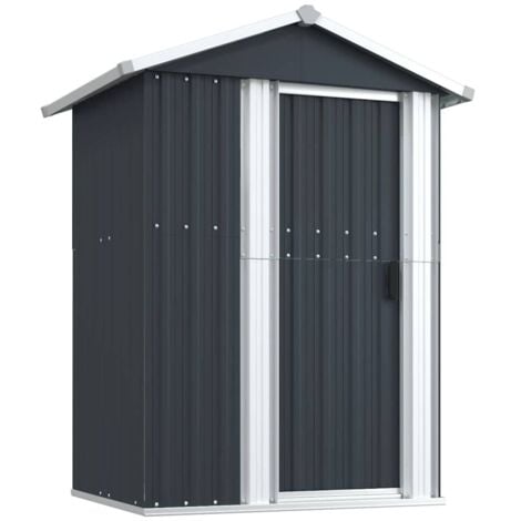 Garden Shed Anthracite 126x97.5x177 cm Galvanised Steel vidaXL