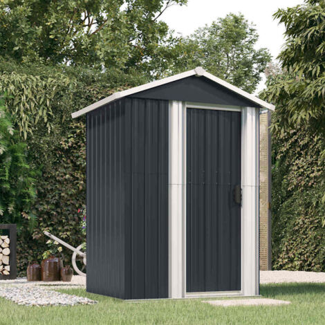 Garden Shed Anthracite 126x97.5x177 cm Galvanised Steel vidaXL