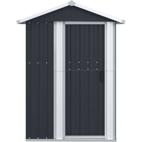 Garden Shed Anthracite 126x97.5x177 cm Galvanised Steel vidaXL