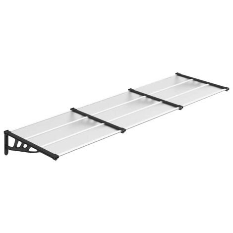 Door Canopy Black and Transparent 297.5x90 cm Polycarbonate vidaXL