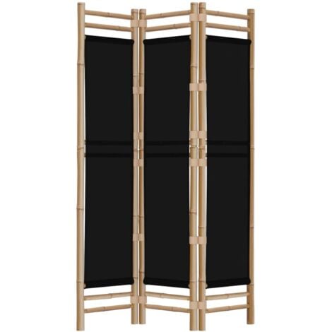 Folding 3-Panel Room Divider 120 cm Bamboo and Canvas vidaXL