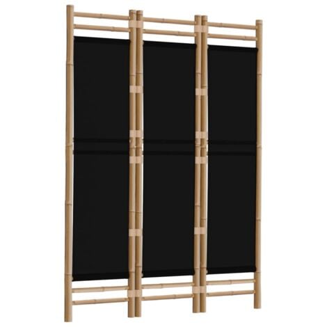 Folding 3-Panel Room Divider 120 cm Bamboo and Canvas vidaXL