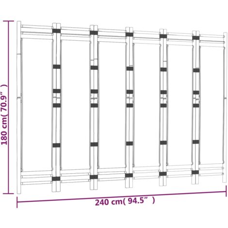 Folding 6-Panel Room Divider 240 cm Bamboo and Canvas vidaXL