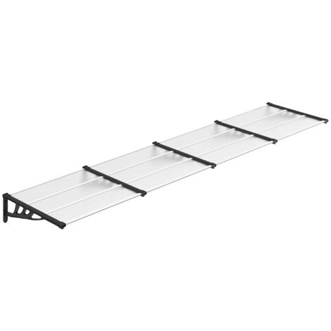 Door Canopy Black and Transparent 396x90 cm Polycarbonate vidaXL