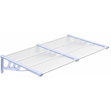 Door Canopy Grey and Transparent 152.5x90 cm Polycarbonate vidaXL