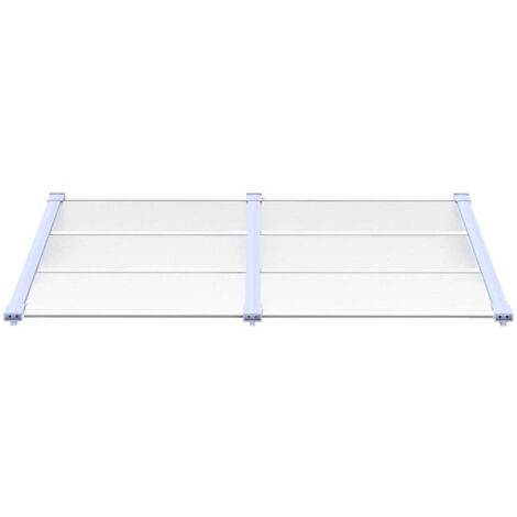 Door Canopy Grey and Transparent 152.5x90 cm Polycarbonate vidaXL