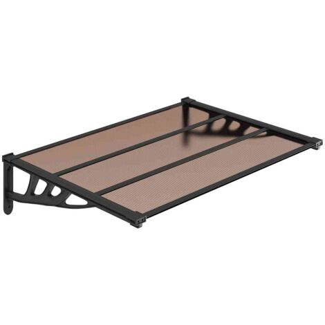 Door Canopy Black 122x90 cm Polycarbonate vidaXL