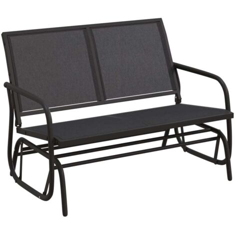 Garden Glider Bench Black 120.5x76x86.5 cm Textilene&Steel vidaXL (1/5)