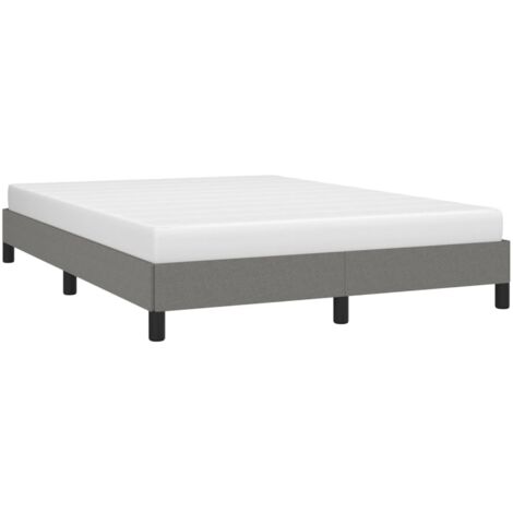 Bed Frame without Mattress Dark Grey 135x190 cm Double Double Fabric vidaXL (1/5)
