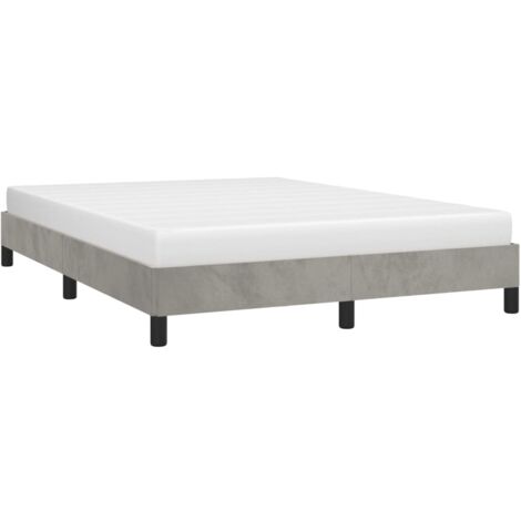 Bed Frame without Mattress Light Grey 135x190 cm Double Double Velvet vidaXL (1/5)