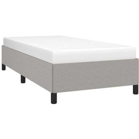 Bed Frame without Mattress Light Grey 90x190 cm Single Single Fabric vidaXL (1/5)