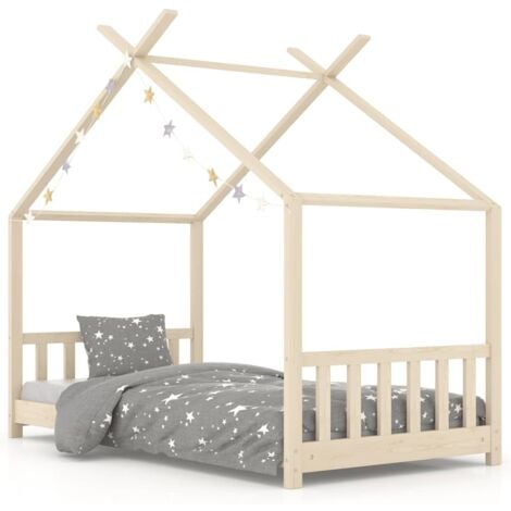 Kids Bed Frame Solid Pine Wood 70x140 cm vidaXL