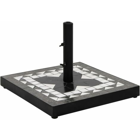 Parasol Base Black and White Square 12 kg vidaXL