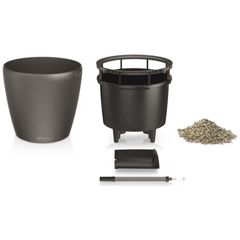 Planter CLASSICO LS 28 ALL-IN-ONE Charcoal Metallic 16043 LECHUZA