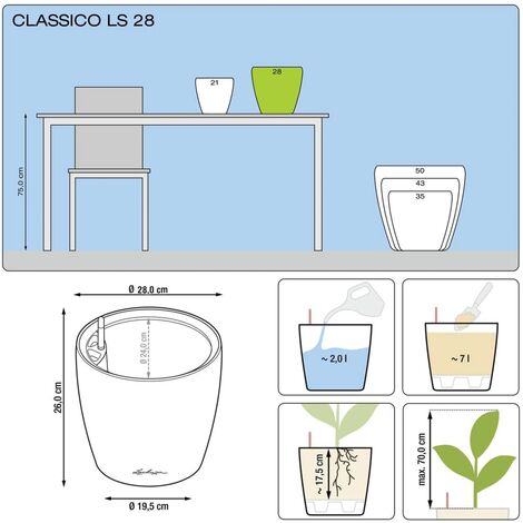 Planter CLASSICO LS 28 ALL-IN-ONE Charcoal Metallic 16043 LECHUZA