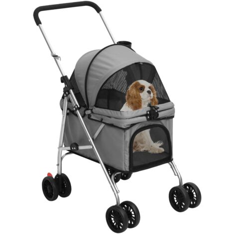 Folding Dog Stroller Grey 76x50x100 cm Oxford Fabric vidaXL