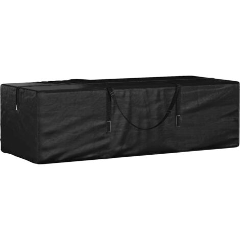 Garden Cushion Storage Bag Black 135x40x55 cm Polyethylene vidaXL