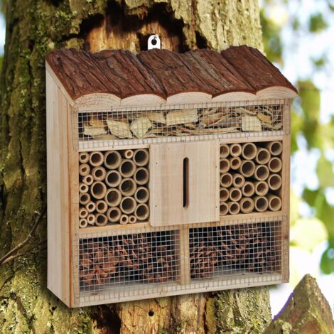 Insect Nesting House Wood Natural 30x9.5x30 cm HI