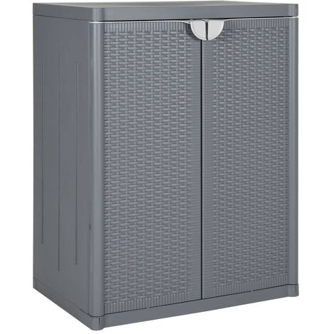 Garden Storage Cabinet Grey 65x45x88 cm PP Rattan vidaXL (1/5)
