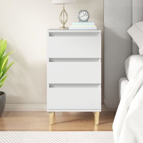 Bedside Cabinet White 40x35x70 cm Engineered Wood vidaXL (1/5)