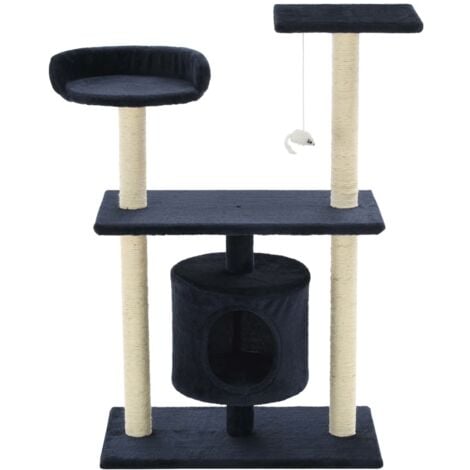 Cat Tree with Sisal Scratching Posts 95 cm Dark Blue vidaXL