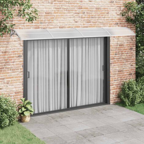 Door Canopy Grey and Transparent 400x75 cm Polycarbonate vidaXL