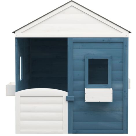 Playhouse with Lockable Door and Flower Pots Solid Wood Fir vidaXL