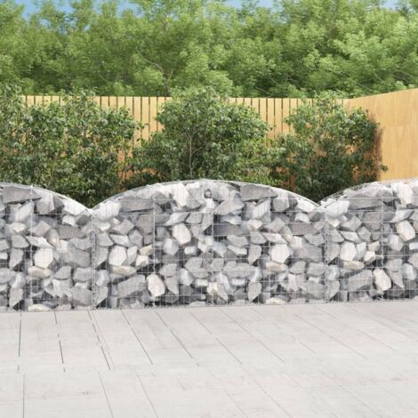 Arched Gabion Basket 200x50x80/100 cm Galvanised Iron vidaXL