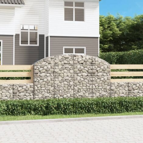 Arched Gabion Basket 200x30x120/140 cm Galvanised Iron vidaXL