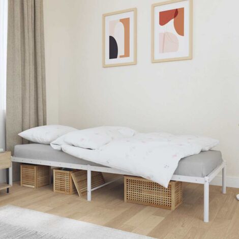 vidaXL Metal Bed Frame without Mattress White 80x200cm (1/5)