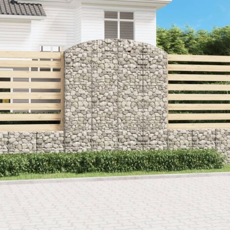 Arched Gabion Basket 200x50x220/240 cm Galvanised Iron vidaXL