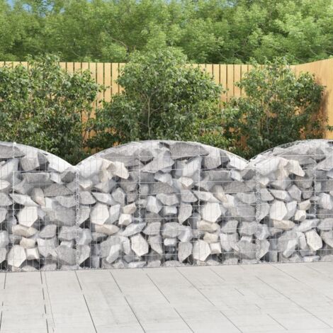 Arched Gabion Basket 150x50x80/100 cm Galvanised Iron vidaXL