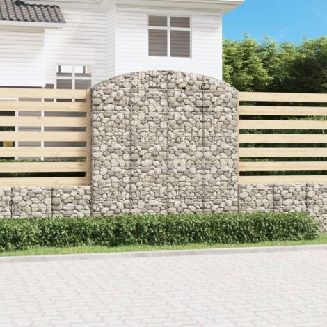 Arched Gabion Basket 200x50x200/220 cm Galvanised Iron vidaXL