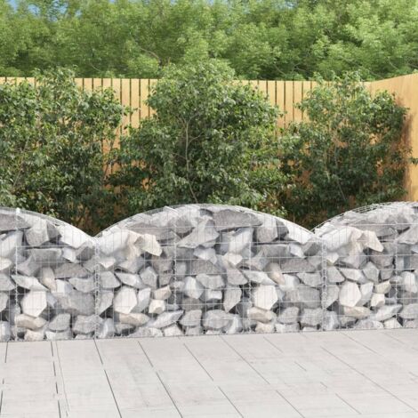 Arched Gabion Basket 150x50x60/80 cm Galvanised Iron vidaXL