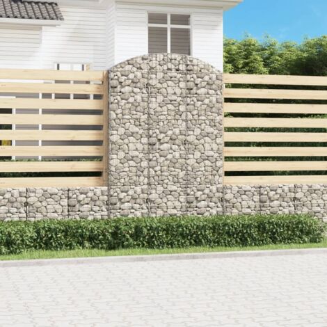 Arched Gabion Basket 150x50x220/240 cm Galvanised Iron vidaXL