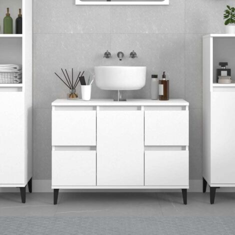 Sink Cabinet White 80x33x60 cm Engineered Wood vidaXL