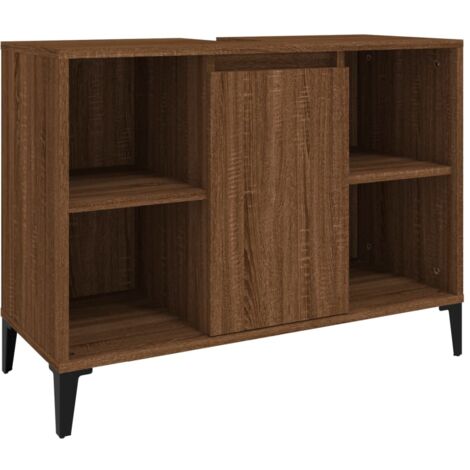 Sink Cabinet Brown Oak 80x33x60 cm Engineered Wood vidaXL