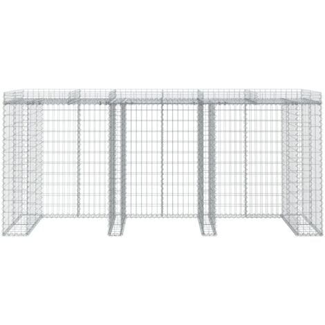 Gabion Wall For Garbage Bin 270x91x120 Cm Galvanised Iron Vidaxl